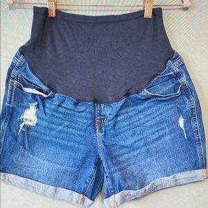 Women's Blue Denim Athletic Shorts
